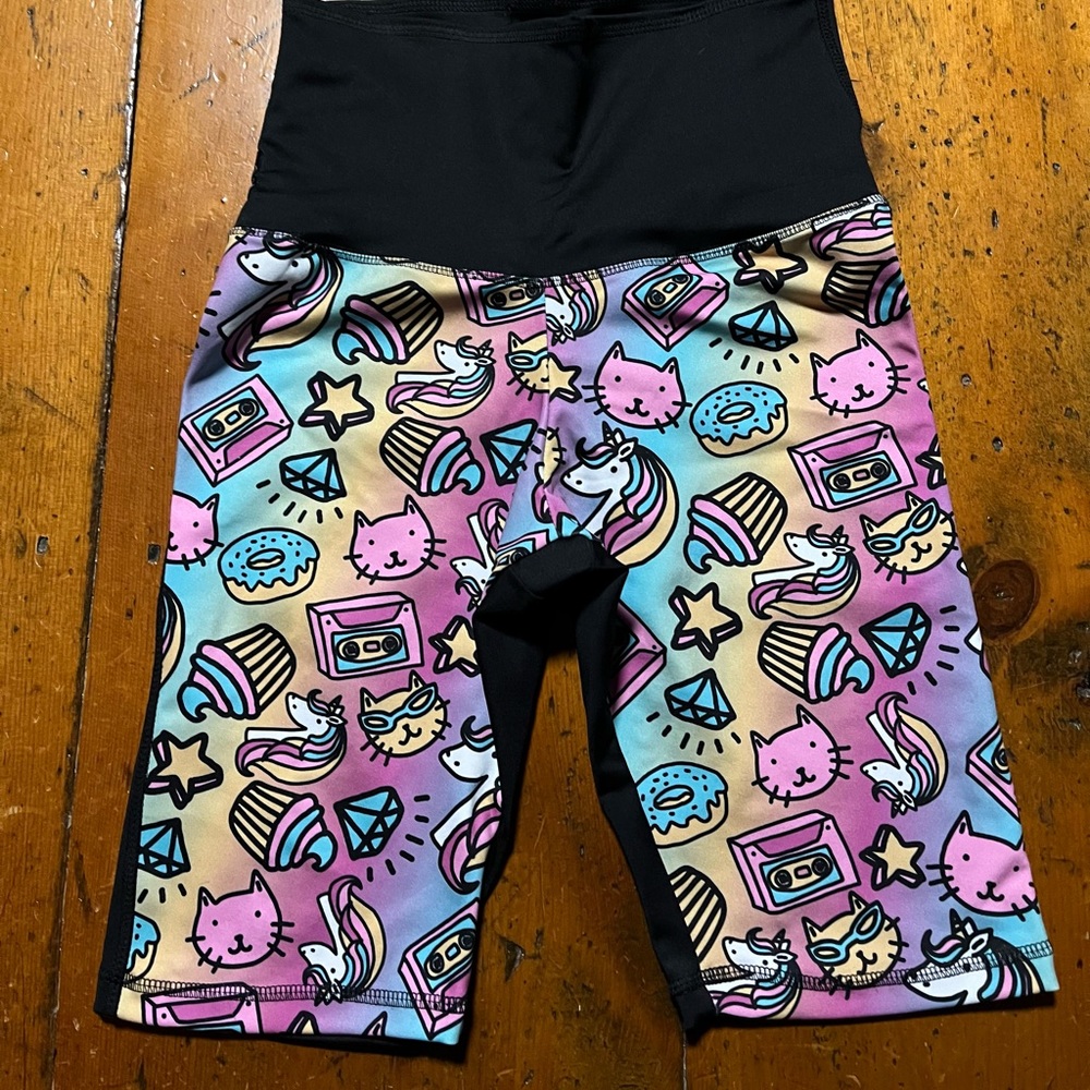 SEWCIOPATH medium unicorn cat roller derby shorts dance gymnastics high waisted